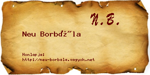 Neu Borbála névjegykártya
